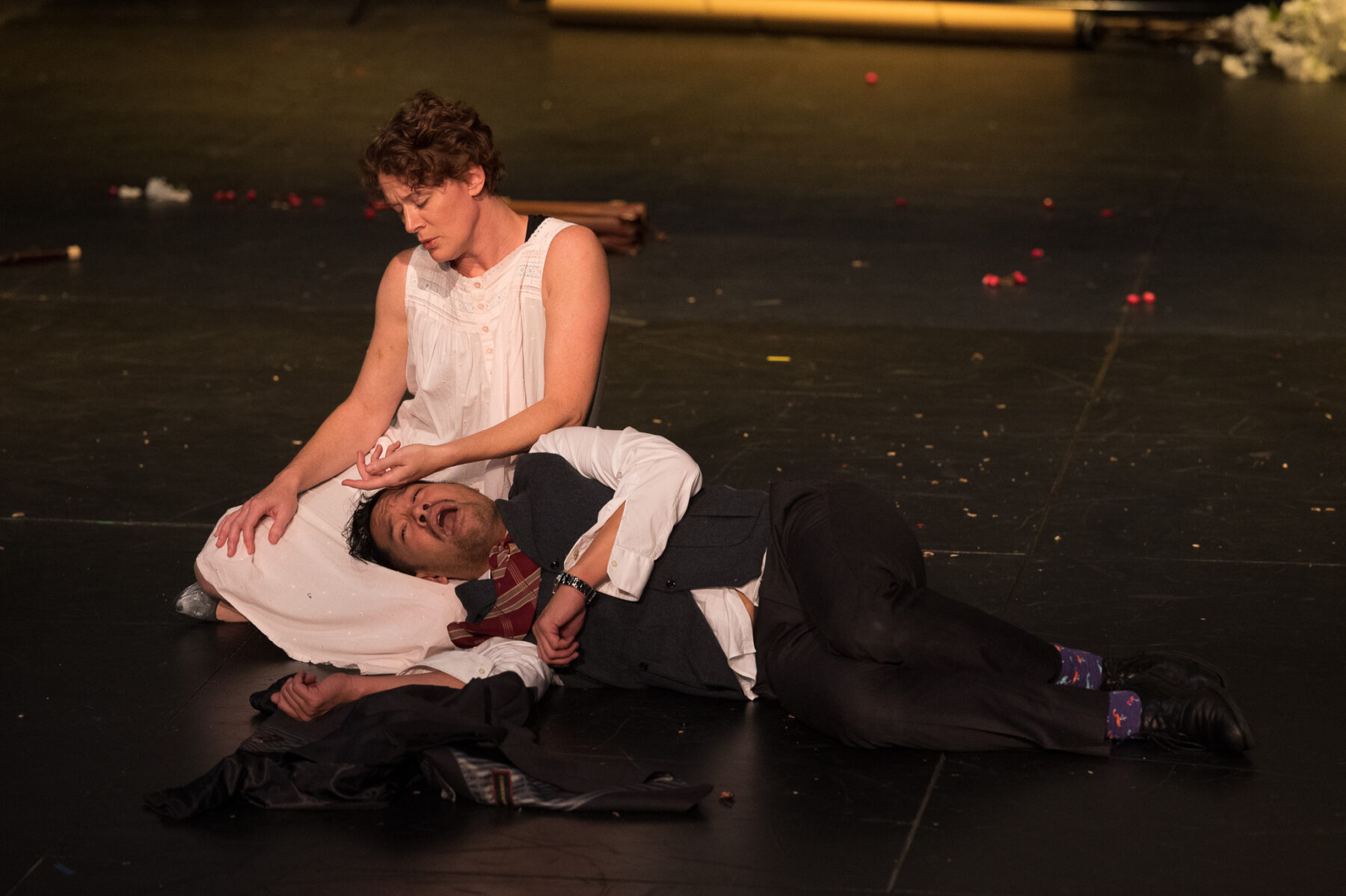 Krista Apple and Justin Jain in the workshop of 'Cherry Orchard.' Photo by Johanna Austin