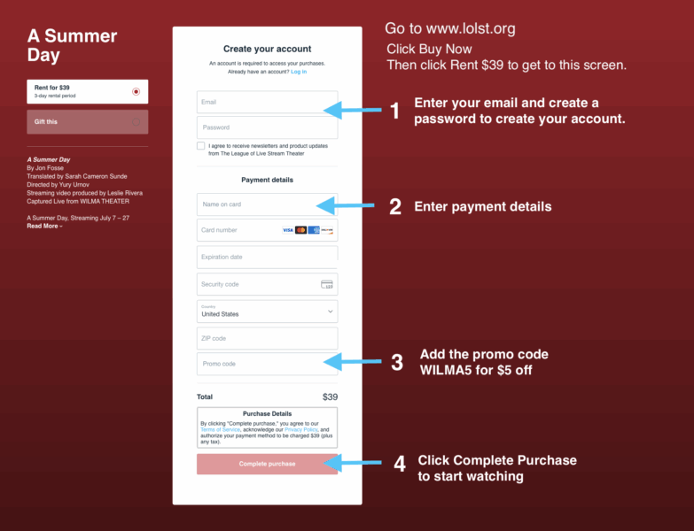 Image that shows you the checkout page at lolst.org