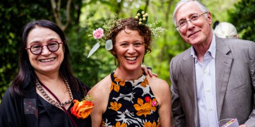 Vesna and Howard Sacks with HotHouse Artist Krista Apple